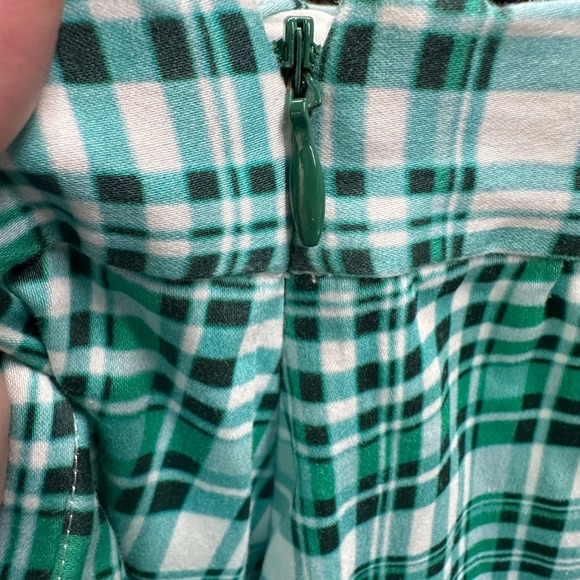 Amur Pippie Plaid Asymmetrical Ruffle Skirt Green Tiered Size 4 - Picture 6 of 8